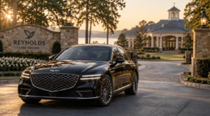 Luxury Lakeside Entrance at Golden Hour