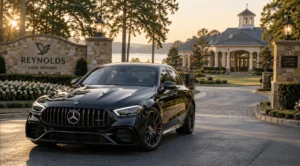 Luxury Lakeside Entrance at Golden Hour