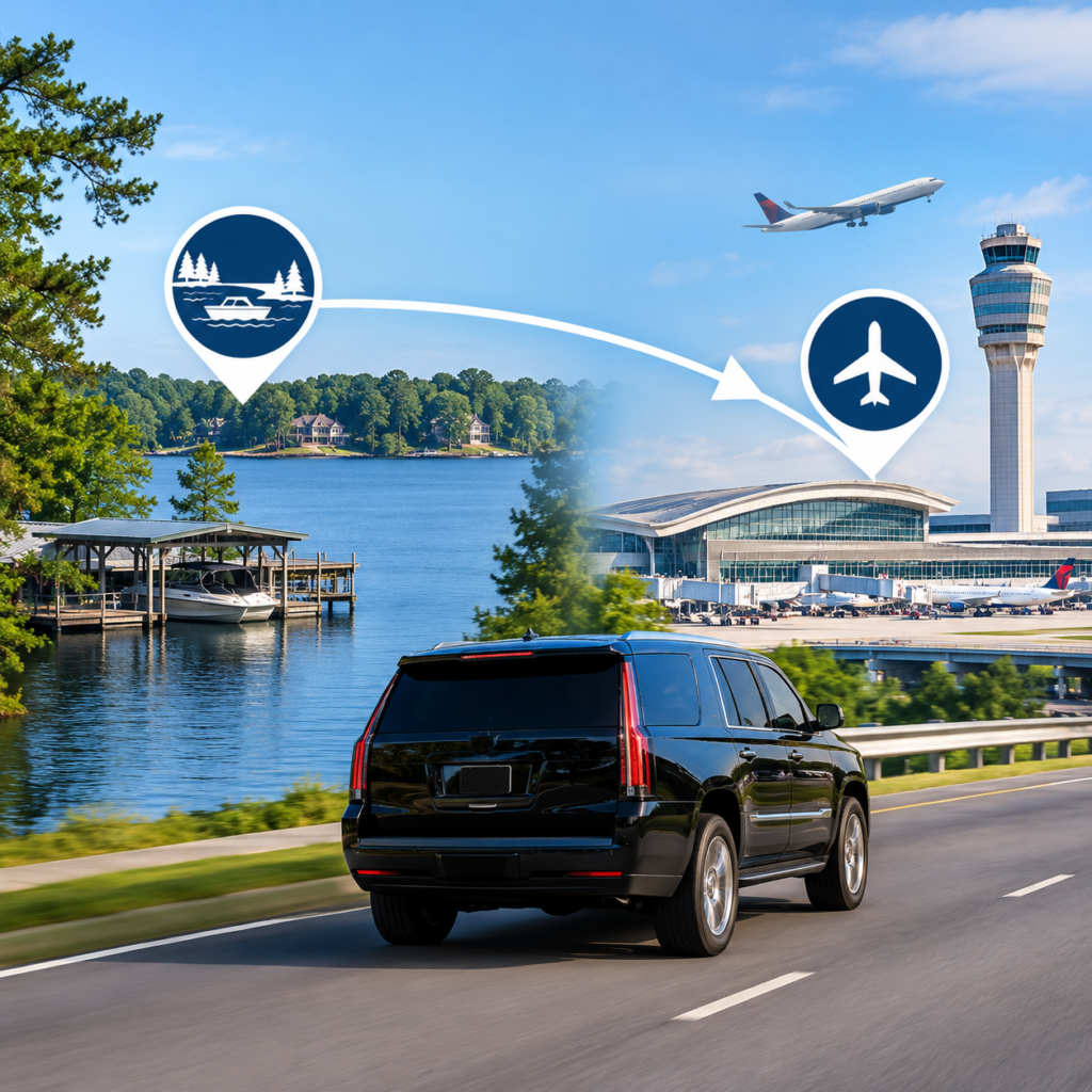 Private transportation from Atlanta airport to Lake Oconee, Georgia